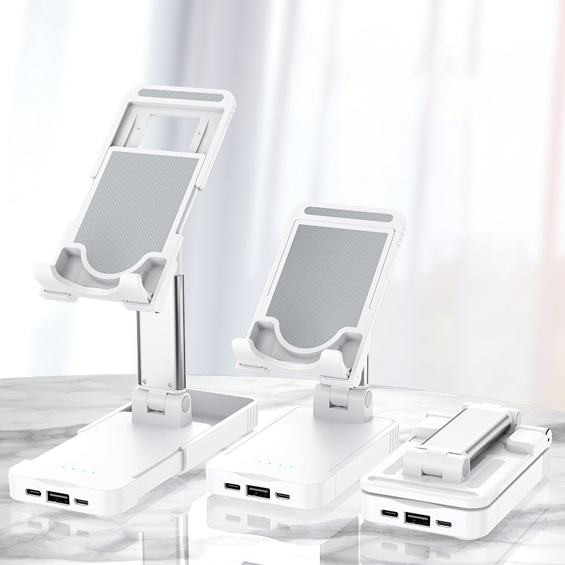 Dual axis adjustable phone/table stand holder with 5000mah power bank